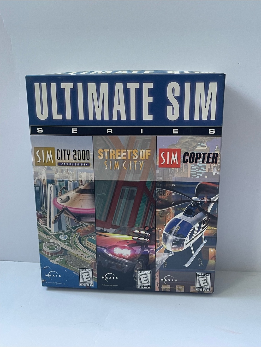 RARE Blue Ultimate Sim Series Box Set - Blue Game Box 1998 w/ Manual & Key